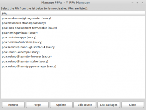 y-ppa-manager - окно управление PPA