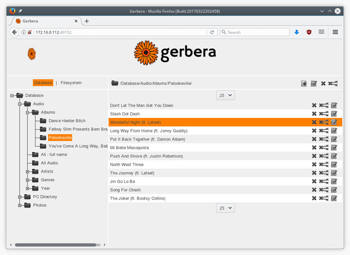 Gerbera screenshot